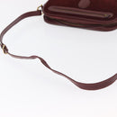 CARTIER Must Line Shoulder Bag Leather Bordeaux Gold Auth 169400-7