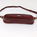 CARTIER Must Line Shoulder Bag Leather Bordeaux Gold Auth 169400-5