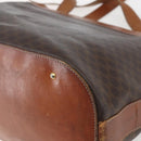 CELINE Macadam Canvas Tote Bag PVC Leather Brown Gold Auth 169401-15