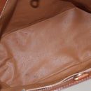 CELINE Macadam Canvas Tote Bag PVC Leather Brown Gold Auth 169401-10