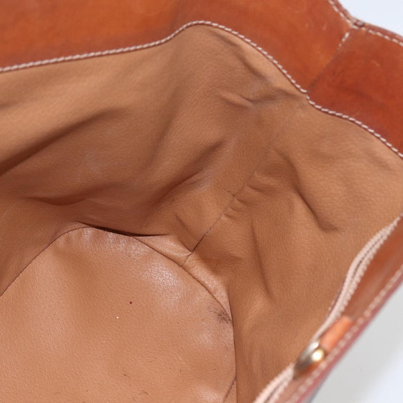 CELINE Macadam Canvas Tote Bag PVC Leather Brown Gold Auth 169401