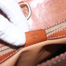 CELINE Macadam Canvas Tote Bag PVC Leather Brown Gold Auth 169401-12