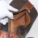 CELINE Macadam Canvas Tote Bag PVC Leather Brown Gold Auth 169401-11