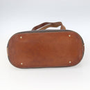 CELINE Macadam Canvas Tote Bag PVC Leather Brown Gold Auth 169401-5