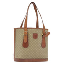 CELINE Macadam Canvas Tote Bag PVC Beige Gold Auth 169402-1