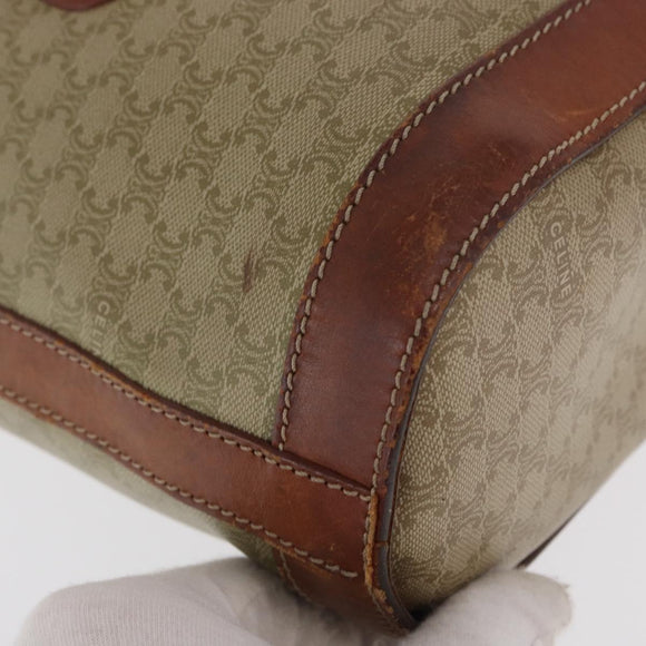 CELINE Macadam Canvas Tote Bag PVC Beige Gold Auth 169402