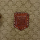 CELINE Macadam Canvas Tote Bag PVC Beige Gold Auth 169402-17