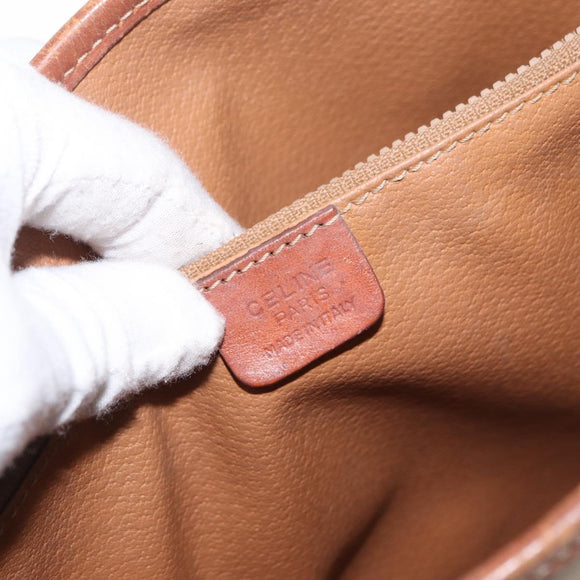 CELINE Macadam Canvas Tote Bag PVC Beige Gold Auth 169402