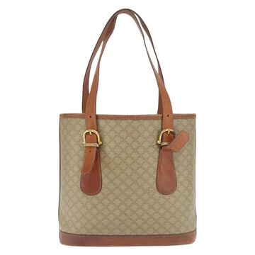 CELINE Macadam Canvas Tote Bag PVC Beige Gold Auth 169402 - 0