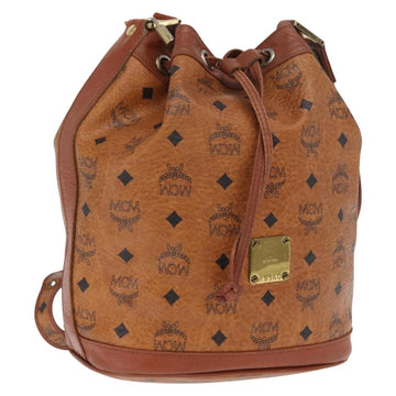 MCM Vicetos Logogram Purse Shoulder Bag PVC Leather Brown Gold Auth 169403