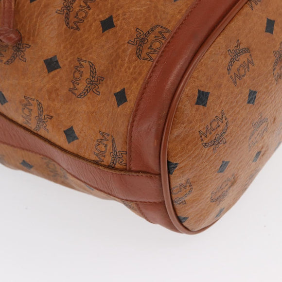 MCM Vicetos Logogram Purse Shoulder Bag PVC Leather Brown Gold Auth 169403