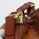 MCM Vicetos Logogram Purse Shoulder Bag PVC Leather Brown Gold Auth 169403-16