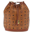 MCM Vicetos Logogram Purse Shoulder Bag PVC Leather Brown Gold Auth 169403-2