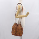 MCM Vicetos Logogram Purse Shoulder Bag PVC Leather Brown Gold Auth 169403-23