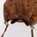 MCM Vicetos Logogram Purse Shoulder Bag PVC Leather Brown Gold Auth 169403-6