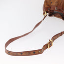 MCM Vicetos Logogram Purse Shoulder Bag PVC Leather Brown Gold Auth 169403-7