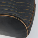 CELINE Purse Shoulder Bag Leather Black Gold Auth 169404-9