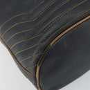 CELINE Purse Shoulder Bag Leather Black Gold Auth 169404-14