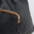 CELINE Purse Shoulder Bag Leather Black Gold Auth 169404-10