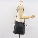 CELINE Purse Shoulder Bag Leather Black Gold Auth 169404-22