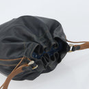 CELINE Purse Shoulder Bag Leather Black Gold Auth 169404-6