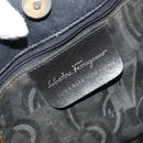 Salvatore Ferragamo Tote Bag Canvas Black Gold Auth 169405-15