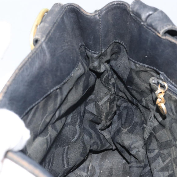 Salvatore Ferragamo Tote Bag Canvas Black Gold Auth 169405