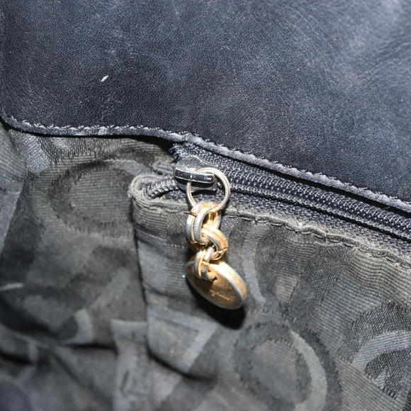 Salvatore Ferragamo Tote Bag Canvas Black Gold Auth 169405