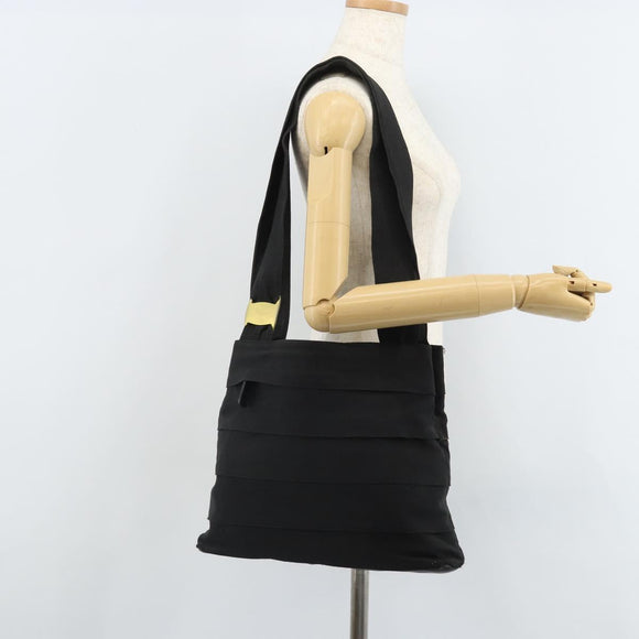 Salvatore Ferragamo Tote Bag Canvas Black Gold Auth 169405