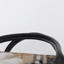 BURBERRY Nova Check Blue Label Hand Bag Nylon Beige Silver Auth 169408-8