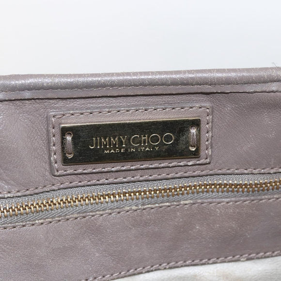 Jimmy Choo Studs Tote Bag Leather Beige Auth 169409