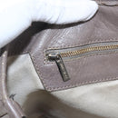 Jimmy Choo Studs Tote Bag Leather Beige Auth 169409-15