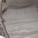 Jimmy Choo Studs Tote Bag Leather Beige Auth 169409-16