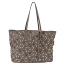 Jimmy Choo Studs Tote Bag Leather Beige Auth 169409-2