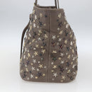 Jimmy Choo Studs Tote Bag Leather Beige Auth 169409-5