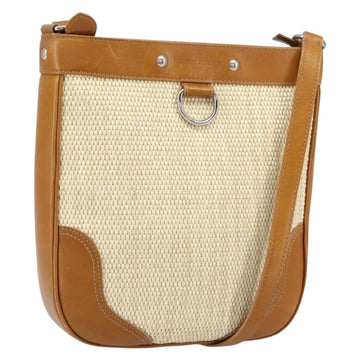 BURBERRY Shoulder Bag Canvas Beige Silver Auth 169410