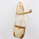 BURBERRY Shoulder Bag Canvas Beige Silver Auth 169410-23