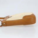 BURBERRY Shoulder Bag Canvas Beige Silver Auth 169410-5