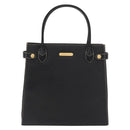 BURBERRY Hand Bag Leather Black Gold Auth 169412-2