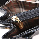 BURBERRY Hand Bag Leather Black Gold Auth 169412-23