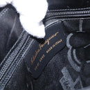 Salvatore Ferragamo Gancini Shoulder Bag Leather Black Gold Auth 169413-12