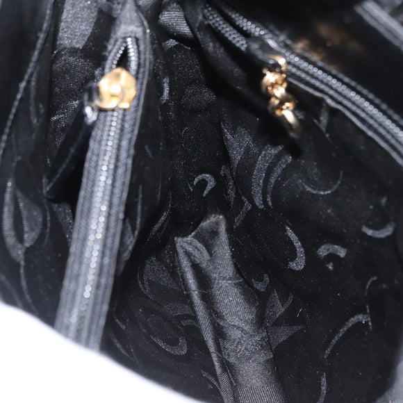 Salvatore Ferragamo Gancini Shoulder Bag Leather Black Gold Auth 169413