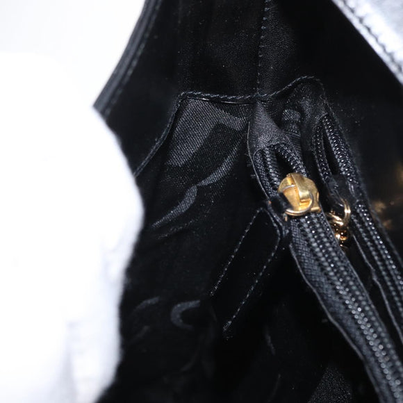 Salvatore Ferragamo Gancini Shoulder Bag Leather Black Gold Auth 169413