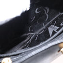 Salvatore Ferragamo Gancini Shoulder Bag Leather Black Gold Auth 169413-24