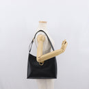 Salvatore Ferragamo Gancini Shoulder Bag Leather Black Gold Auth 169413-25
