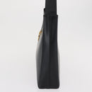 Salvatore Ferragamo Gancini Shoulder Bag Leather Black Gold Auth 169413-3