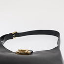 Salvatore Ferragamo Gancini Shoulder Bag Leather Black Gold Auth 169413-8