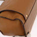 Chloe Hand Bag Leather Brown Gold Auth 169414-10