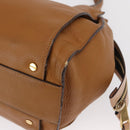 Chloe Hand Bag Leather Brown Gold Auth 169414-11