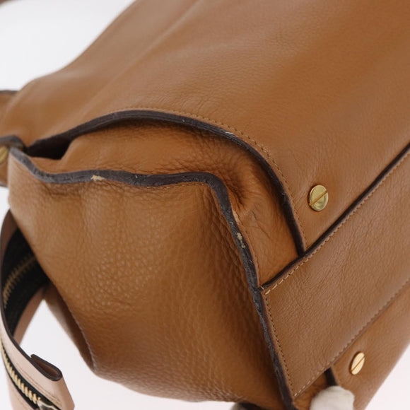 Chloe Hand Bag Leather Brown Gold Auth 169414